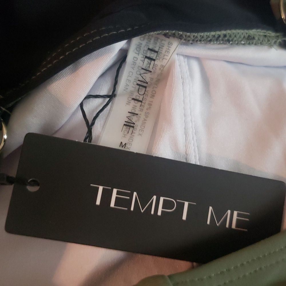 TEMPT ME Olive and Black Women's One-Piece Swimsuit - Picture 9 of 9